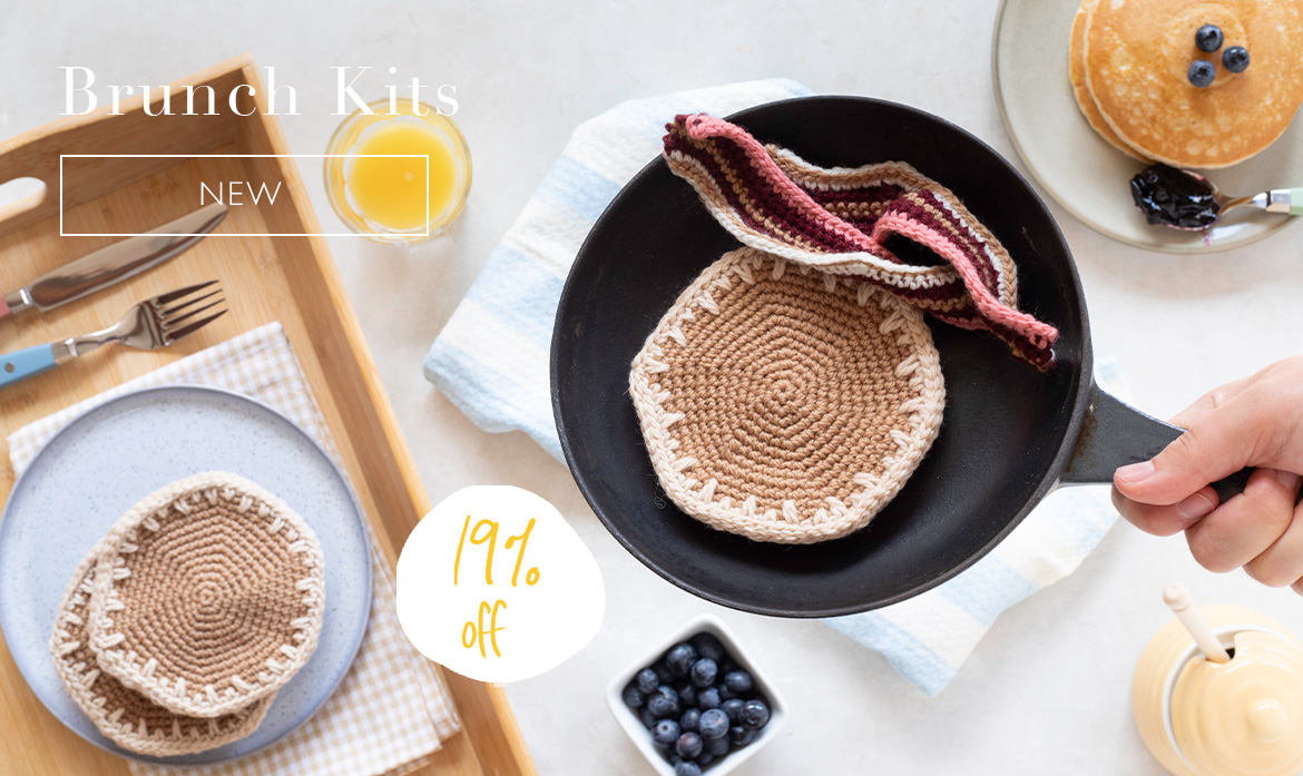 Brunch crochet kits pancakes blueberries bacon toft gourmet